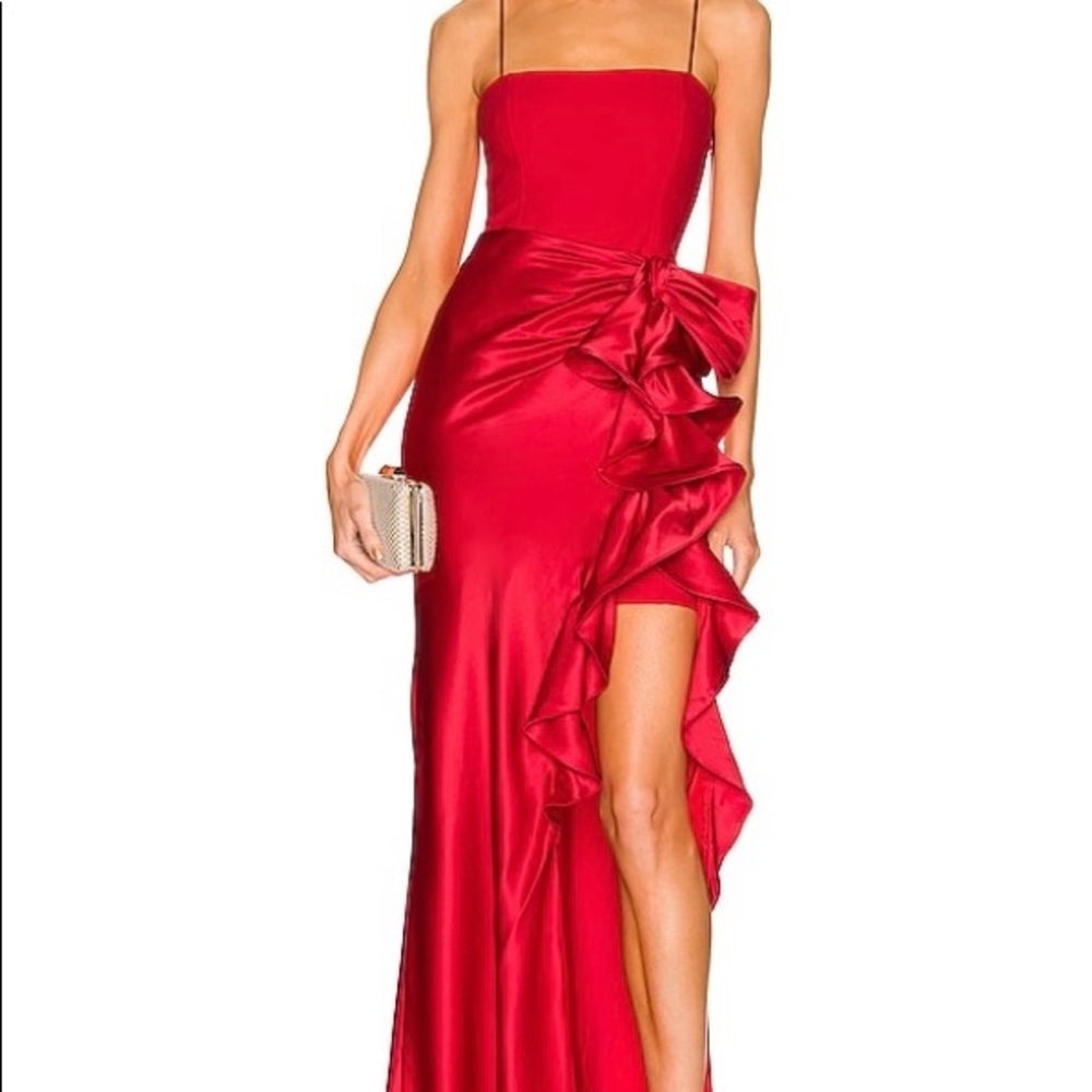Cinq a Sept Drina Sleeveless Satin Wrap Gown